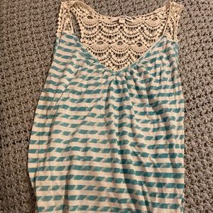 Striped tank with crochet back